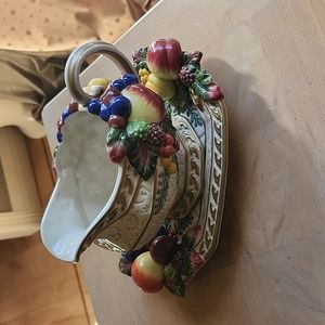 Fitz & Floyd Gravy Boat and plate